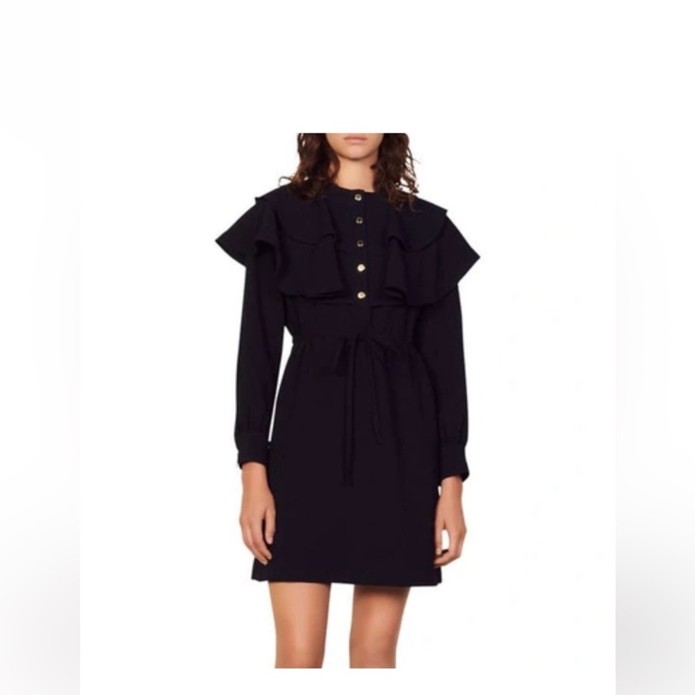 Sandro Wendy Ruffled Tie Front Minidress